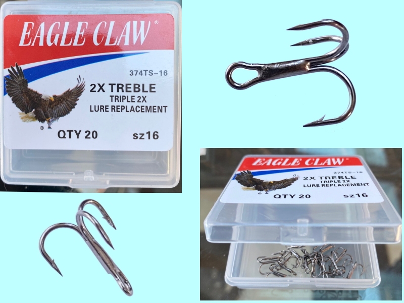 Eagle Claw Bronze Treble Hooks Size 10 2 Packs of 5 #374R 