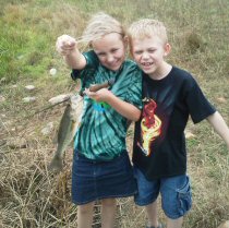 Randy K., Warm Springs, VA - Granddaughter and Grandson Wakata largemouth bass