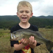 Randy K., Warm Springs, VA - Granddaughter and Grandson Wakata largemouth bass