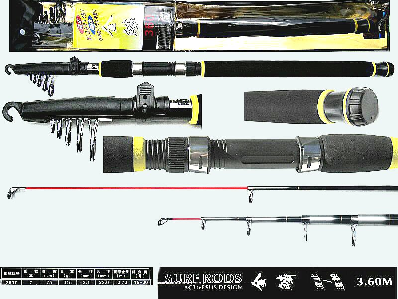 Telescopic surf fishing rod 12ft made of Japan Carbon