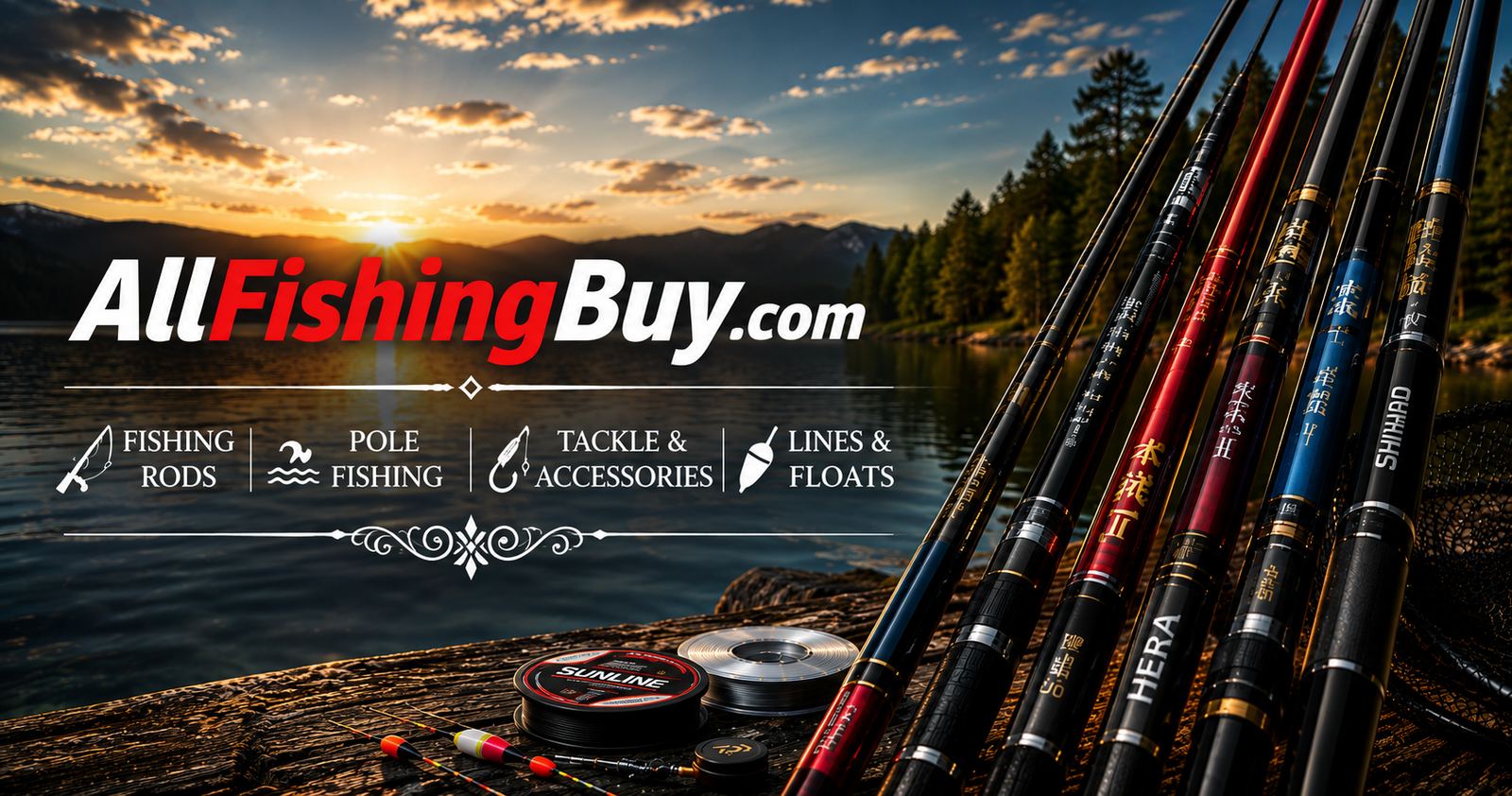 All Fishing Buy — Japanese carbon fishing rods at sunset